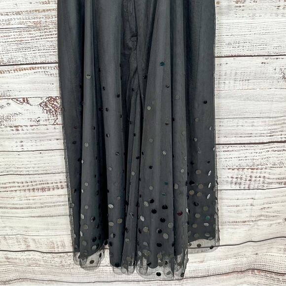 Eliza J Black Tulle and Sequin Spaghetti Strap Dress, EUC, Size 2, MSRP $179 - Picture 6 of 11